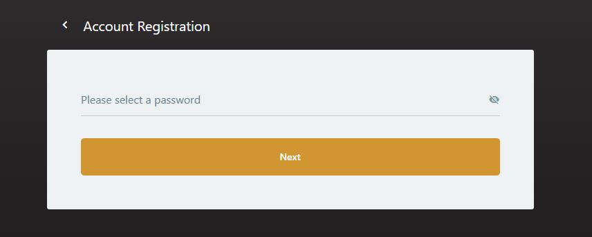 Create secure password to complete Casino Action registration