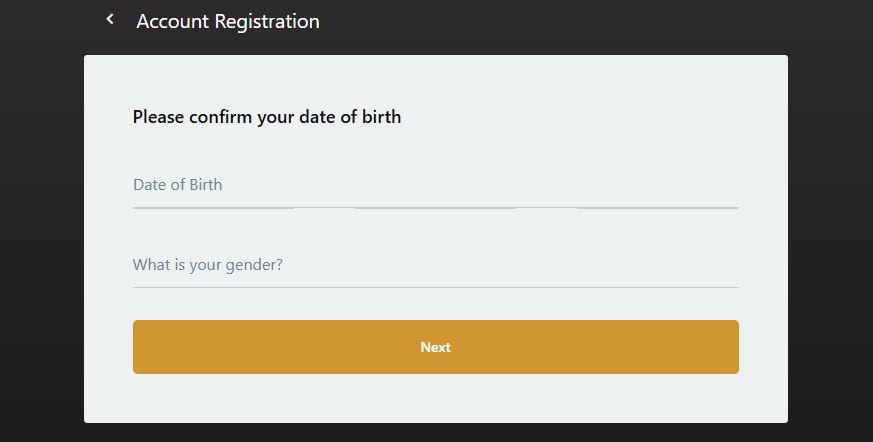 Confirm date of birth and gender during signup process